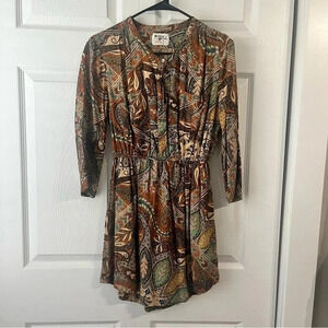 women's anthropologie HOLDING HORSES size 2 paisley palette shirtdress dress